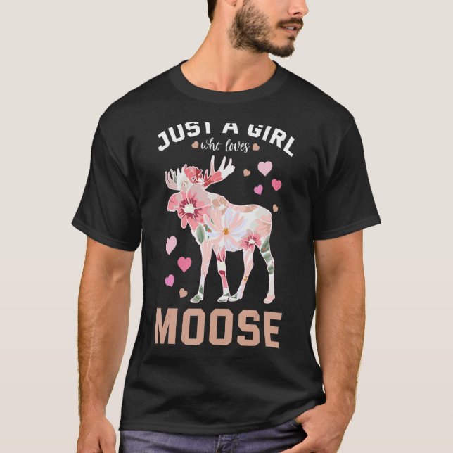 Elche Hirsche Blume Blumentierfächer T-Shirt (Vorderseite)