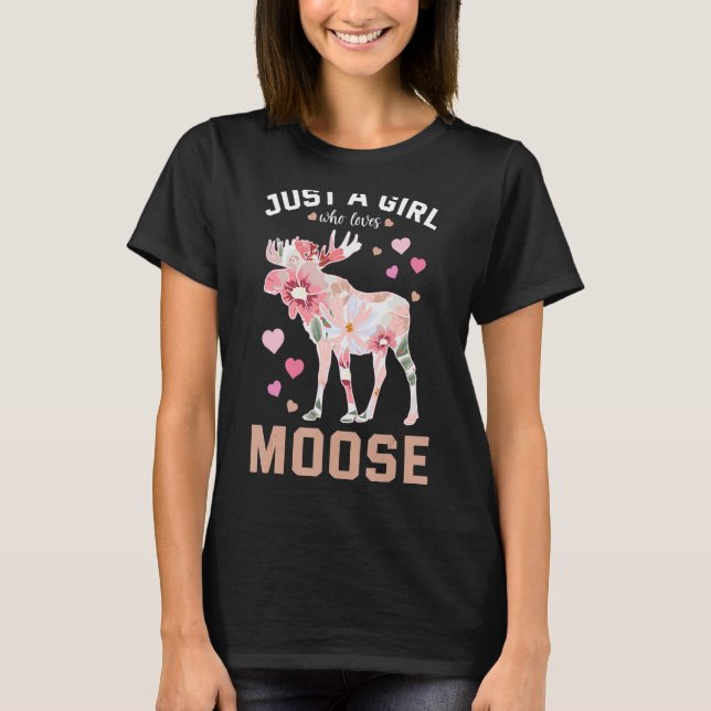 Elche Hirsche Blume Blumentierfächer T-Shirt (Vorderseite)
