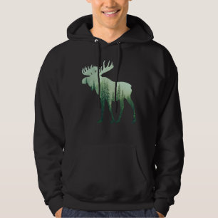 Elche Hirsche und Wald Natur Hoodie