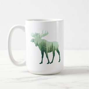 Elche Hirsche und Wald Natur Kaffeetasse