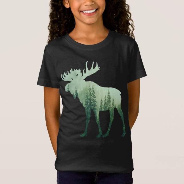 Elche Hirsche und Wald Natur T-Shirt (Vorderseite)