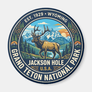 Elche im Grand Teton National Park Wyoming Magnet