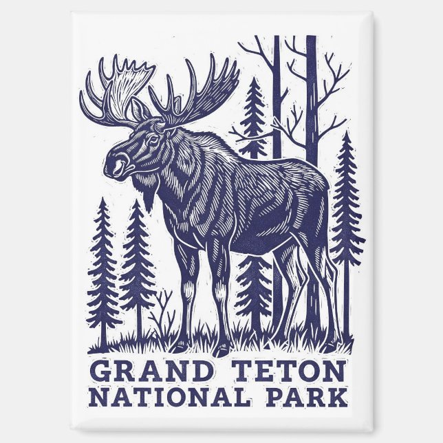 Elche im Grand Teton Nationalpark Magnet (Vorderseite)
