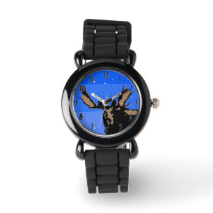Elche im Winter - Originale Wildlife-Kunst Armbanduhr