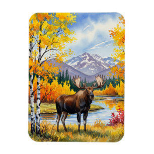 Elche in Denali-Nationalpark Alaska Vintage Magnet