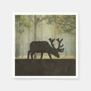 Elche in der WaldIllustration Serviette