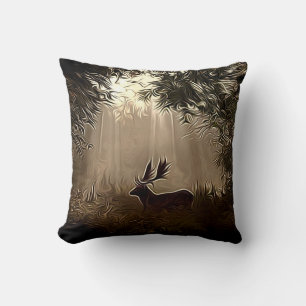 Elche in Shadows Throw Kissen