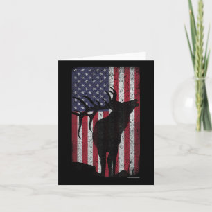 Elche Jagd Bugling Bull US Flag - amerikanischer R Karte