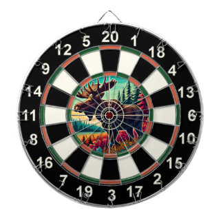 Elche mit Antlern in Ziel Dartscheibe