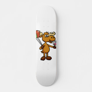 Elche mit Ballon und Kuchen   Farbe wählen Skateboard