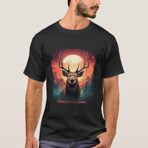 Elche mit Elche mit Hirschen in Wäldern T-Shirt