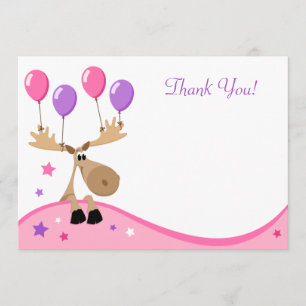 Elche mit girly Ebene des Ballonspaßes danken Dankeskarte