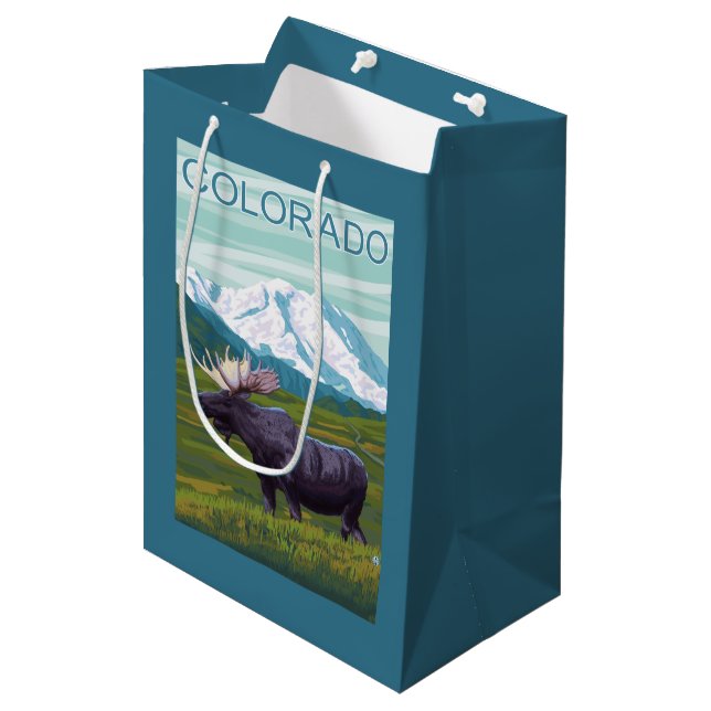 Elche mit MountainColorado Mittlere Geschenktüte (Vorderseite Schrägansicht)