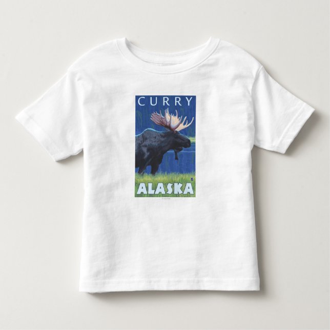 Elche nachts - Curry, Alaska Kleinkind T-shirt (Vorderseite)