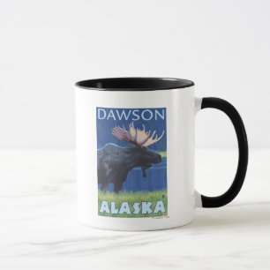 Elche nachts - Dawson, Alaska Tasse