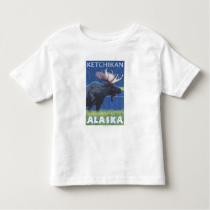 Elche nachts - Ketchikan, Alaska Kleinkind T-shirt