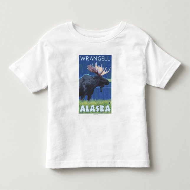 Elche nachts - Wrangell, Alaska Kleinkind T-shirt (Vorderseite)