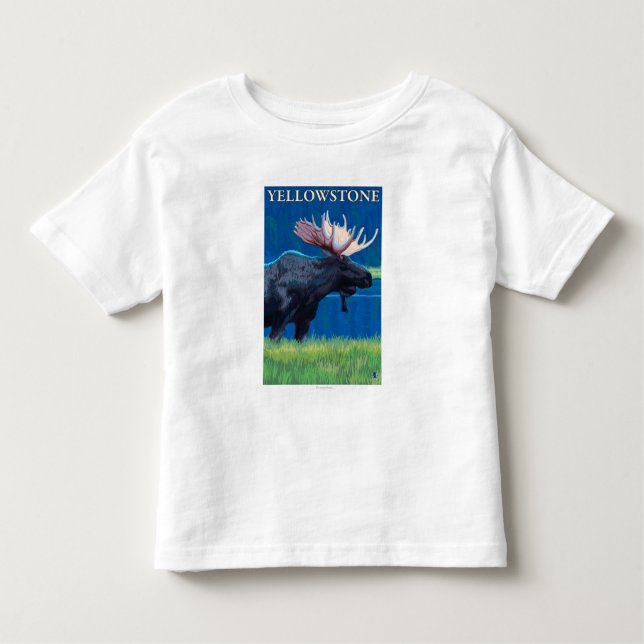 Elche nachts - Yellowstone Nationalpark Kleinkind T-shirt (Vorderseite)