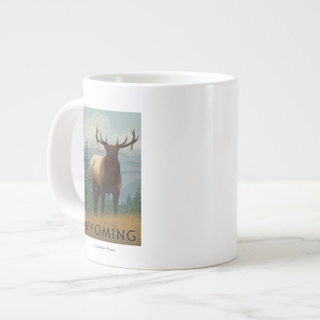 Elche SceneWyoming Jumbo-Tasse (Vorderseite Links)