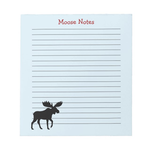 Elche Silhouette Custom Wildlife Lined Notizblock (Vorderseite)