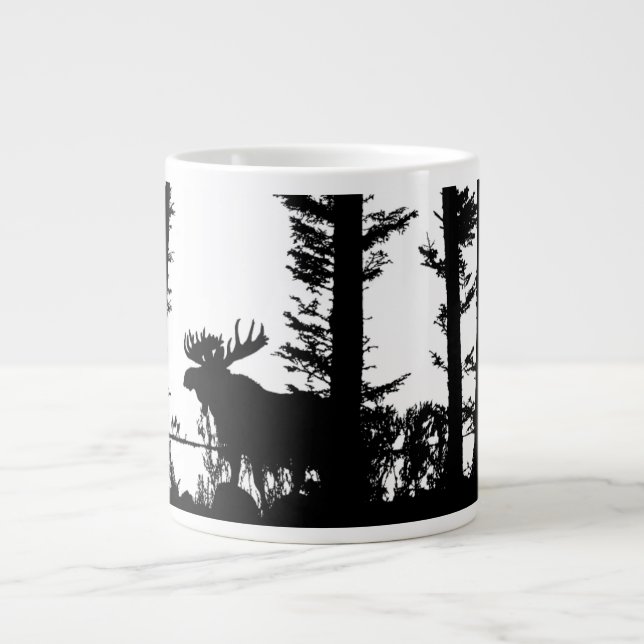 Elche Silhouette - riesige Kaffee-Tasse Jumbo-Tasse (Vorderseite)