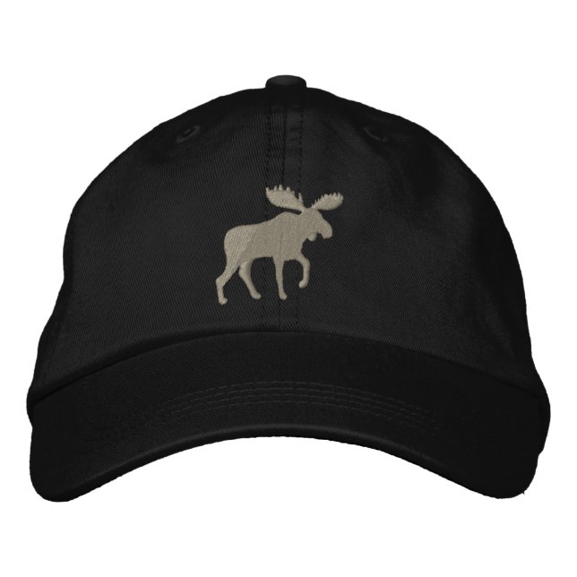 Elche Silhouette Wildtiere Bestickte Baseballkappe (Vorderseite)