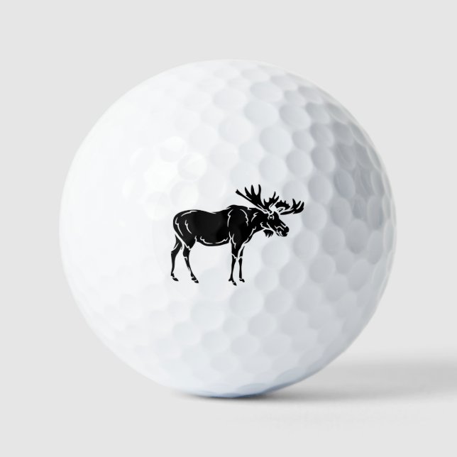 Elche Silhouette Wildtiere Golfball (Vorderseite)