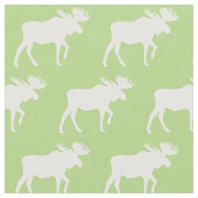 Elche Silhouetten Green Baby Stoff (Nahaufnahme)