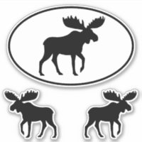 Elche Silhouetten Oval und Die Aufkleber-Set schne