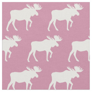Elche Silhouetten Pink Baby Stoff