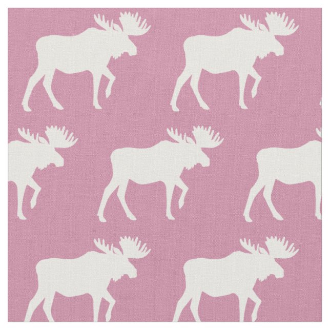 Elche Silhouetten Pink Baby Stoff (Nahaufnahme)