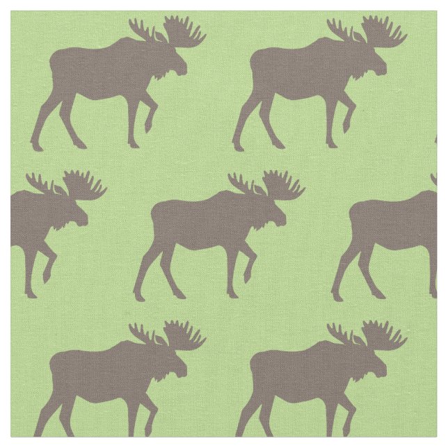 Elche Silhouetten Tan Green Stoff (Nahaufnahme)