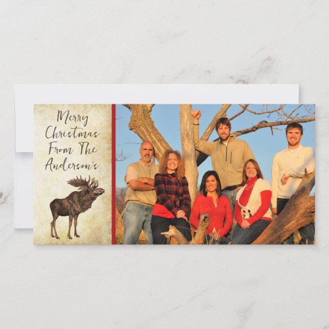 Elche & Snowflake Frohe Weihnachten (Vorderseite)