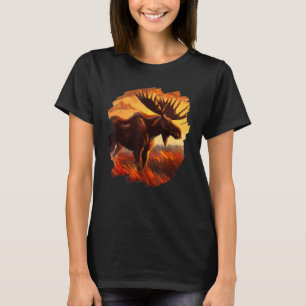 Elche Sonnenuntergang Vintag Retro Natur Naturpara T-Shirt