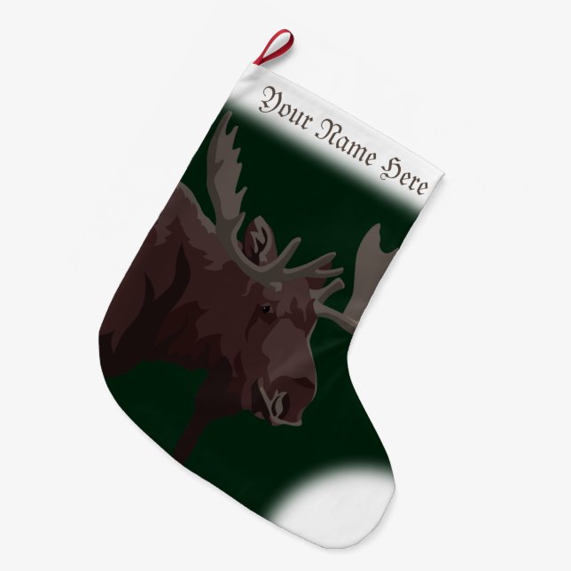 Elche Strumpf Elche Weihnachts-Strumpf Custom Großer Weihnachtsstrumpf (Vorderansicht (hängend))