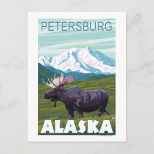 Elche Szene - Petersburg, Alaska Postkarte