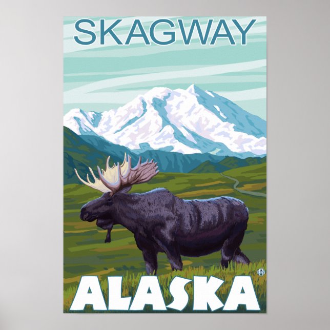 Elche Szene - Skagway, Alaska Poster (Vorne)