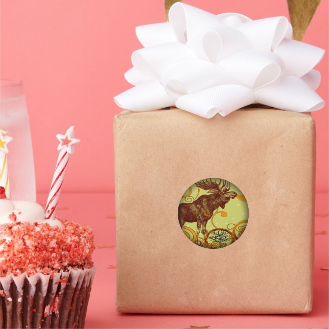 Elche T - Shirt - Runder Aufkleber (Party)