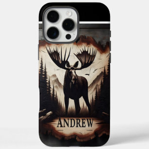 Elche und Gebirge Holzschild iPhone 16 Pro Max Hülle