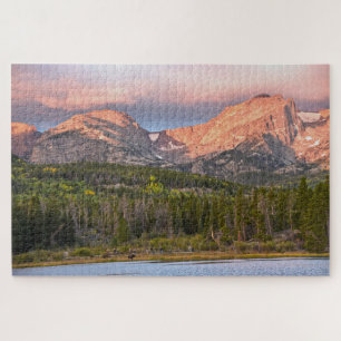 "Elche und Touristen am Sprague Lake, Colorado Puzzle