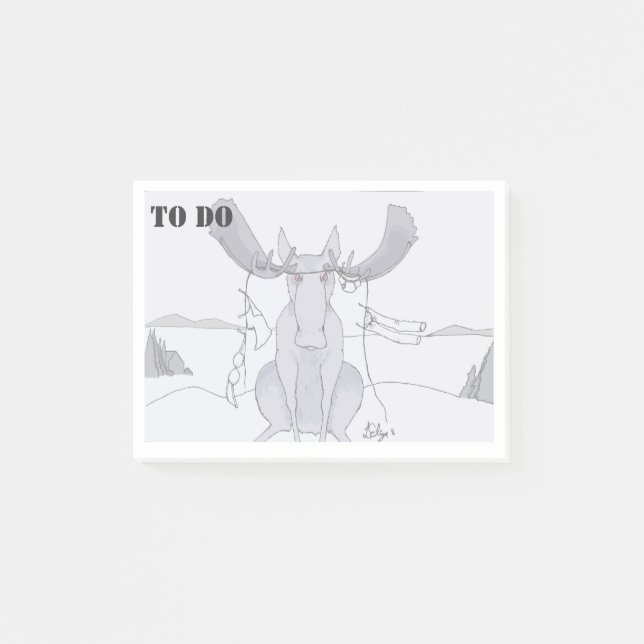 Elche voll gefangen in einer Wäscheleine der Post-it Klebezettel (Vorderseite)