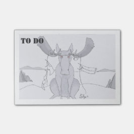 Elche voll gefangen in einer Wäscheleine der Post-it Klebezettel