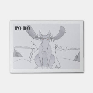 Elche voll gefangen in einer Wäscheleine der Post-it Klebezettel