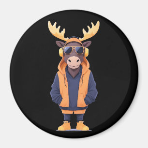 Elche Wearing Hoodie Funny Coole Tierart Magnet