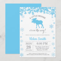 Elche Winter Boy Baby Dusche Snowflake Einladung