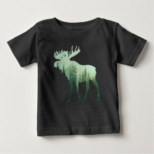 Elchhirsch und Waldnatur Baby T-shirt