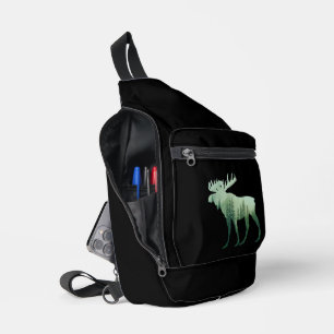 Elchhirsch und Waldnatur Crossbody Bag
