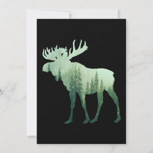 Elchhirsche und Waldnatur Einladung