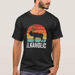 Elchjagd Elkaholic Jäger Lustig Vintage Jagd T-Shirt
