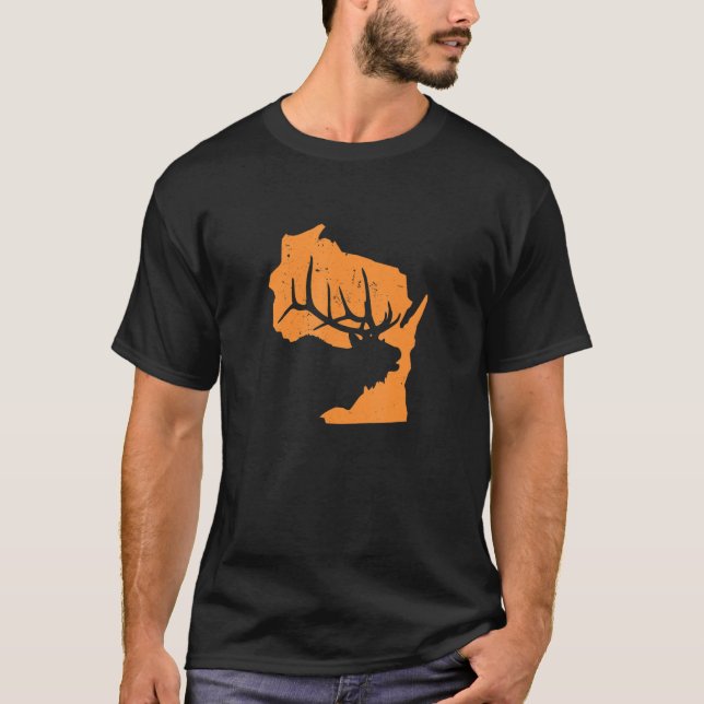 Elchjagd in Wisconsin Wir Liebe, Elche zu jagen T-Shirt (Vorderseite)